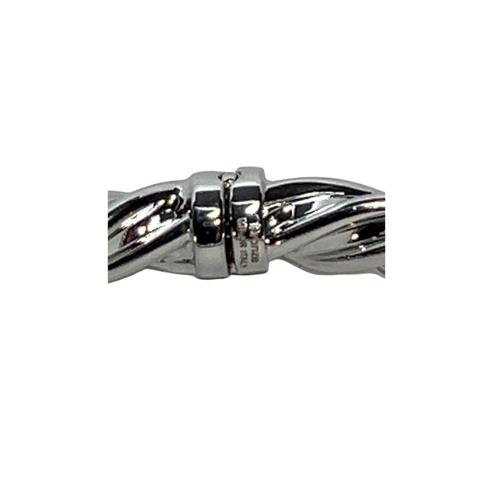Bronze Milor Italy Twisted Silver Tone Hinged Bracelet With Safety Clasp (6228) - Picture 5 of 5
